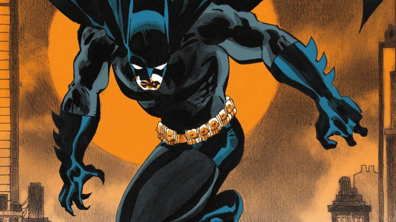 Capa de Batman Last Halloween #10 com Batman de braços abertos olhando para baixo