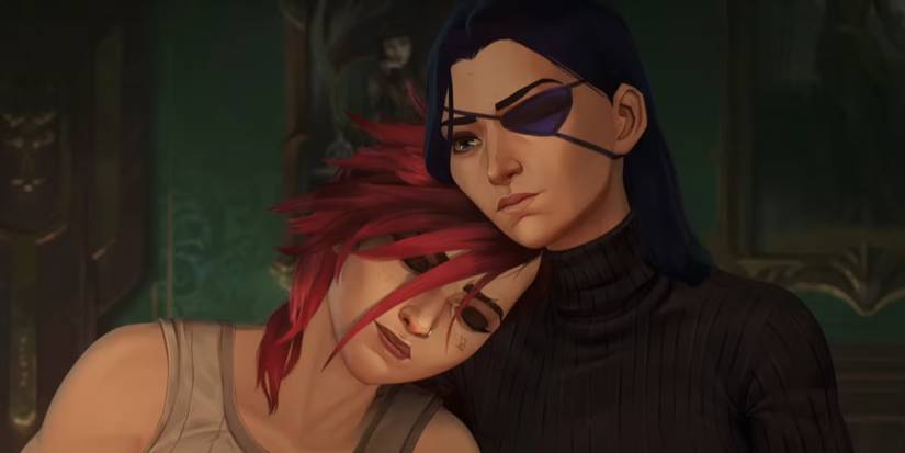 Caitlyn e Vi sentadas juntas em Arcane temporada 2