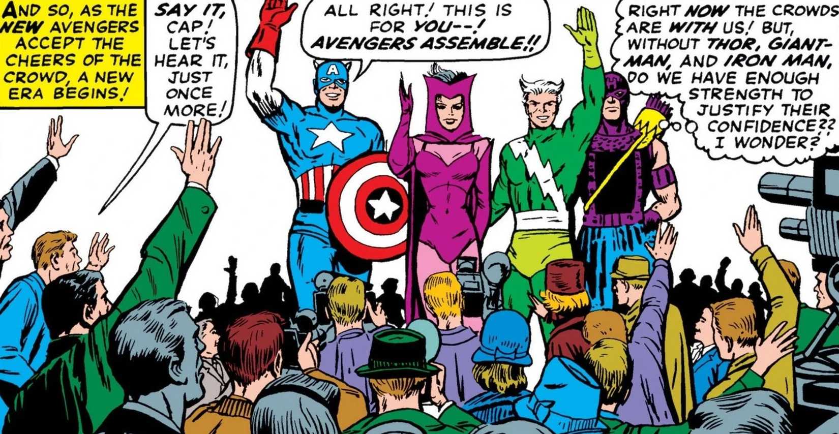 cap's kooky quartet debut in the avengers, recruiting hawkeye, scarlet witch and quicksilver