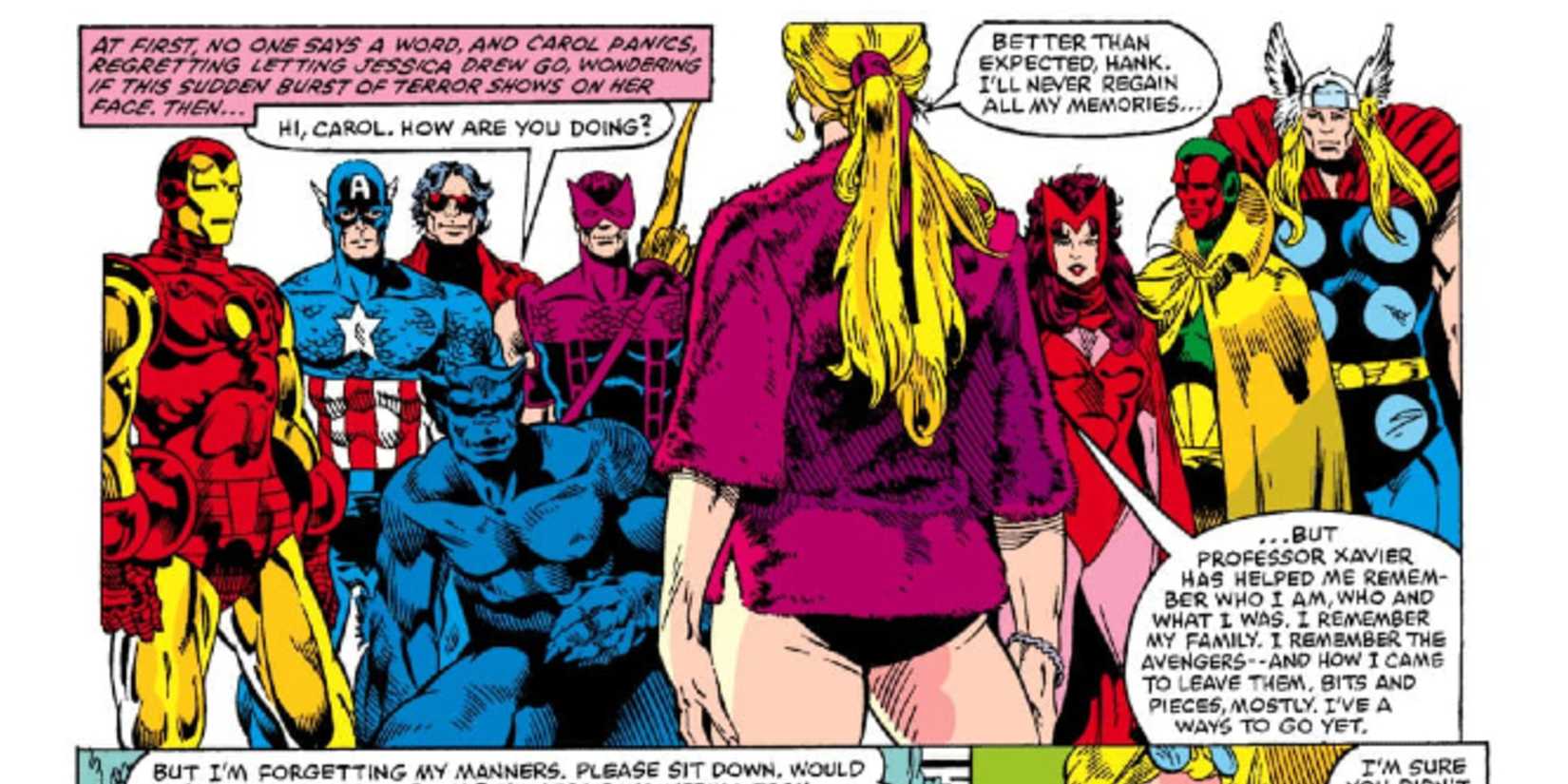 Carol Danvers reunites with the team in Avengers #200