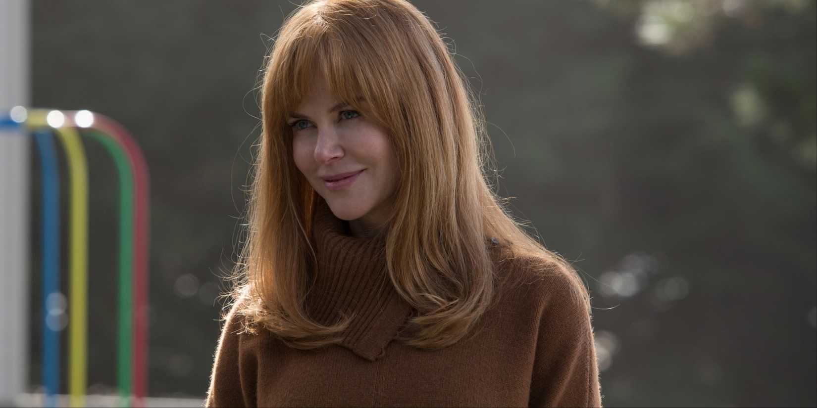 Nicole Kidman Continues Career Trend In Patricia Cornwell's Scarpetta On Prime Video 1 Celese Wright (Nicole Kidman) smiling in a brown turtleneck sweater in Big Little Lies season 1 episode 1