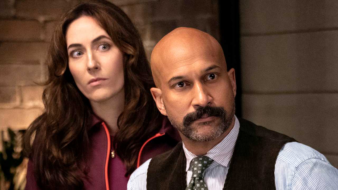 Claire Lovering's Brenda and Keegan Michael-Key's Ed next to each other in Play Dirty YT