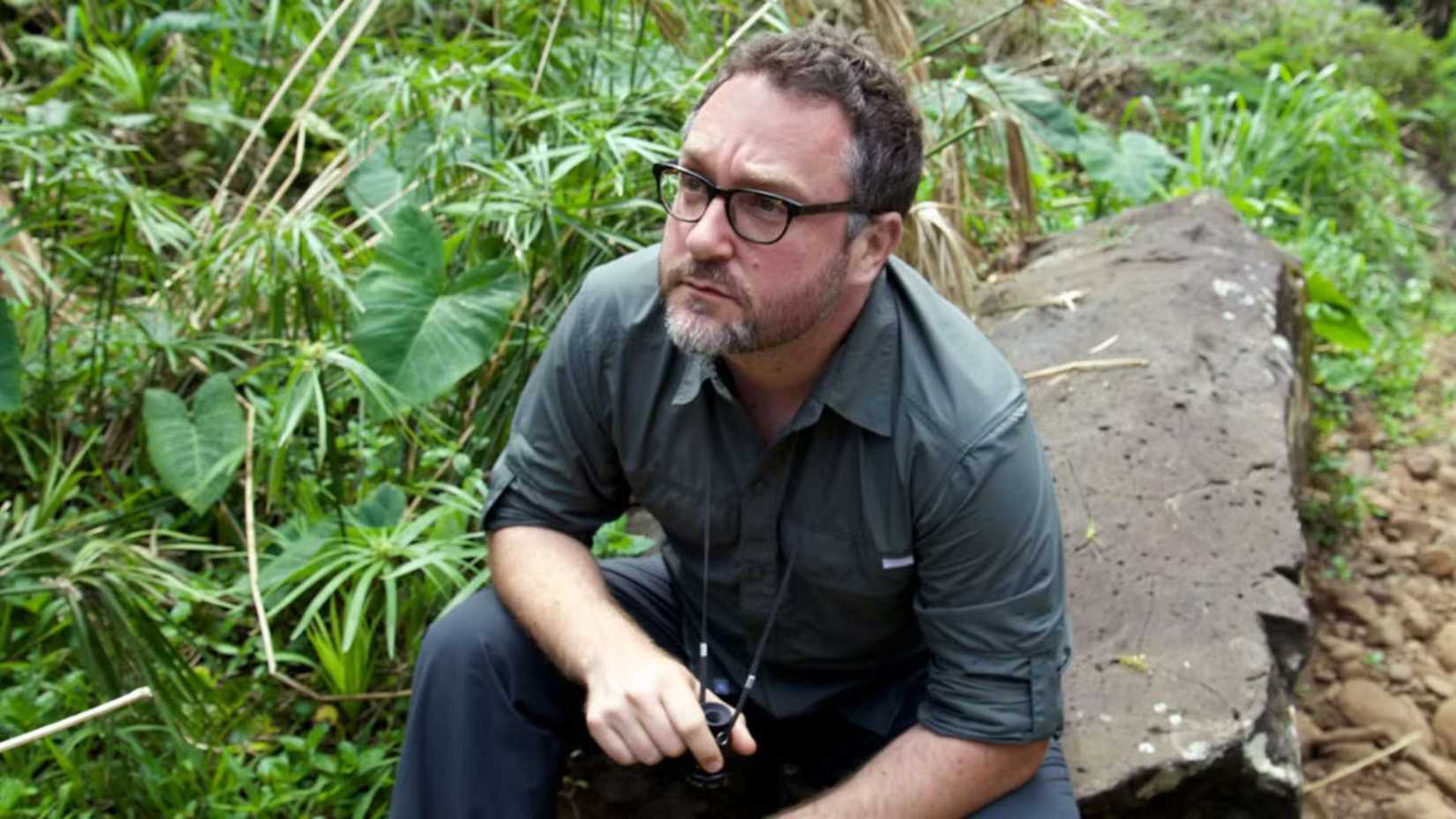 Colin Trevorrow on the Jurassic World set