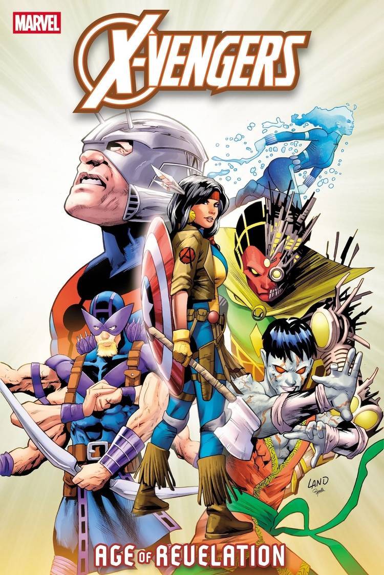Dani Moonstar stands in front of the team in X-Vengers #1 comic cover variant by Greg Land