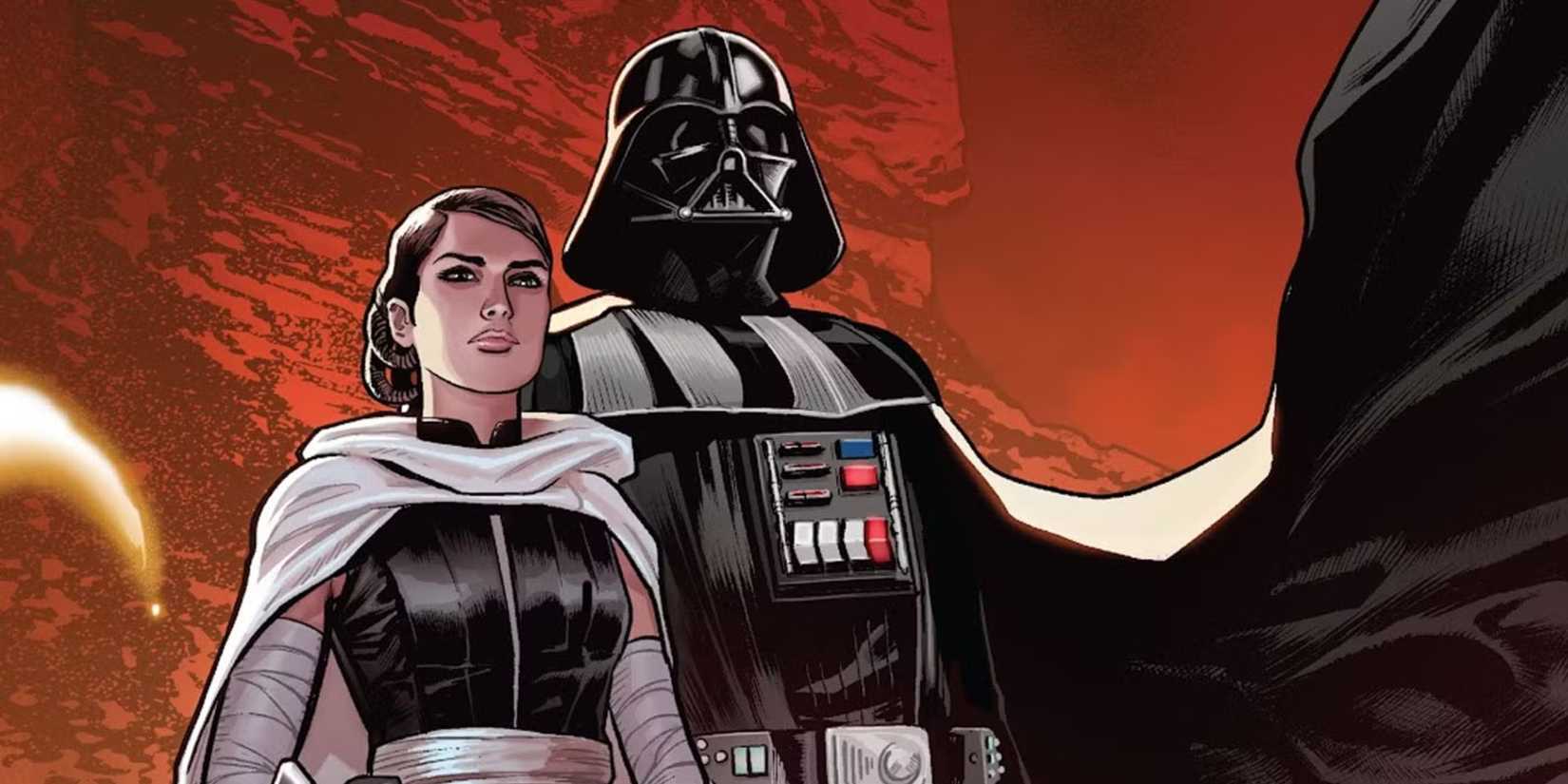 Darth Vader with an older Sabe, Padme's former handmaiden