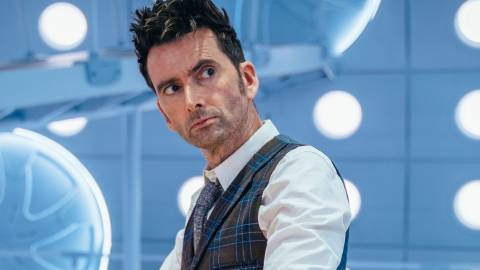 David Tennant as the Fourteenth Doctor in the TARDIS in Doctor Who