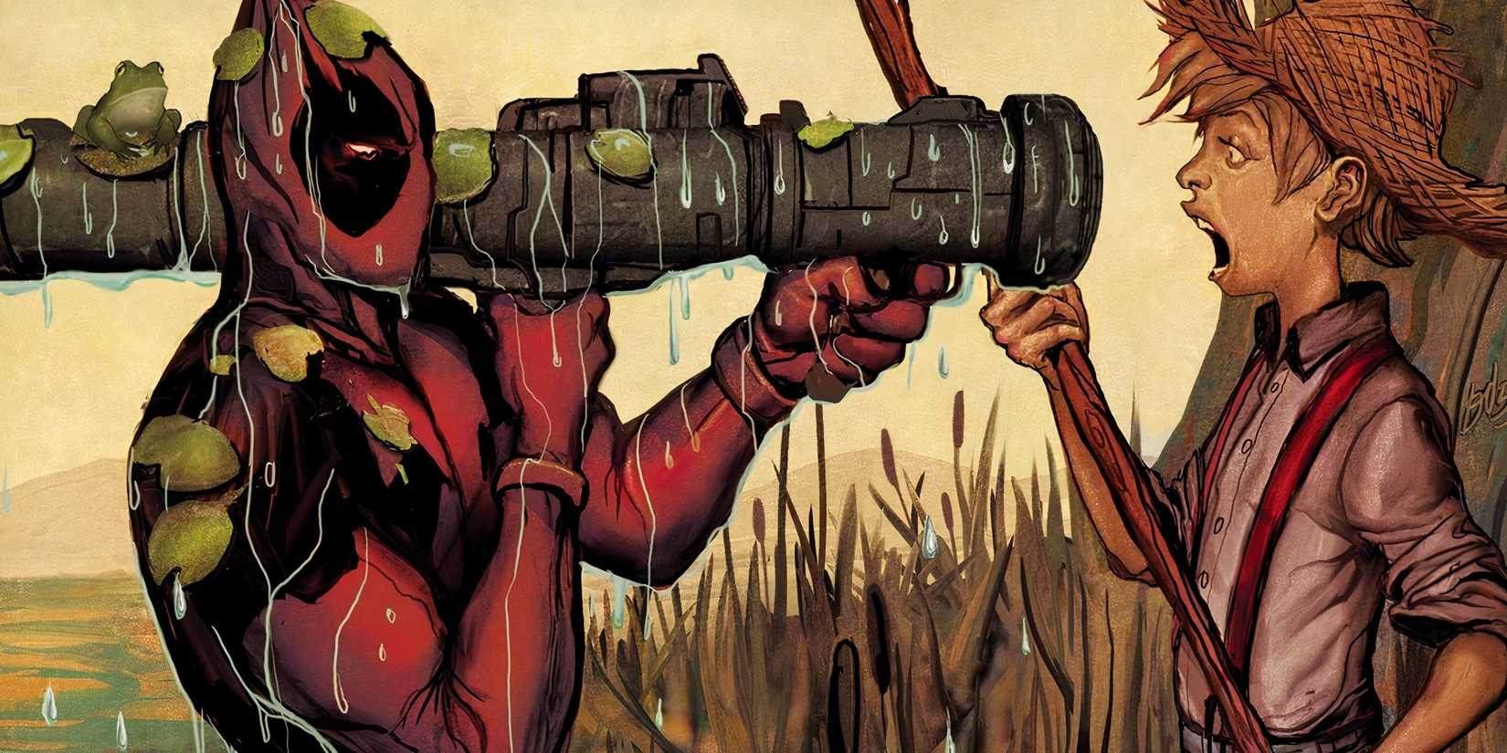 Deadpool about to shoot Tom Sawyer Marvel