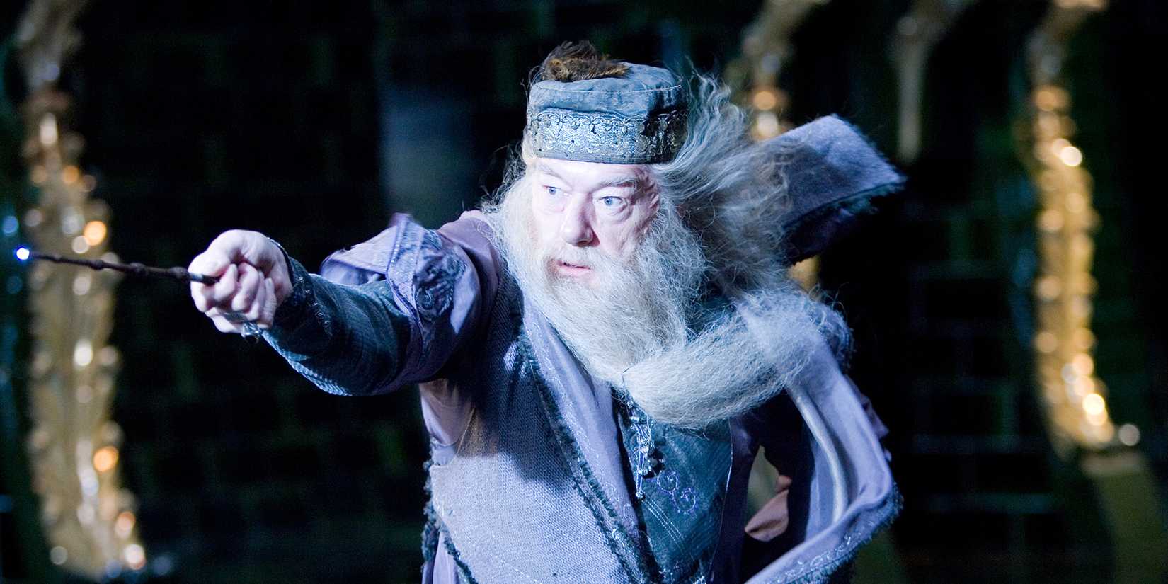 Dumbledore fighting in the Ministry of Magic in Harry Potter