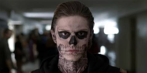 Evan Peters as Tate in skull makeup in American Horror Story season 1