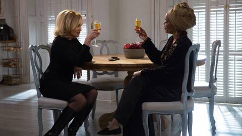 Fiona and Marie Laveau toasting in American Horror Story Coven
