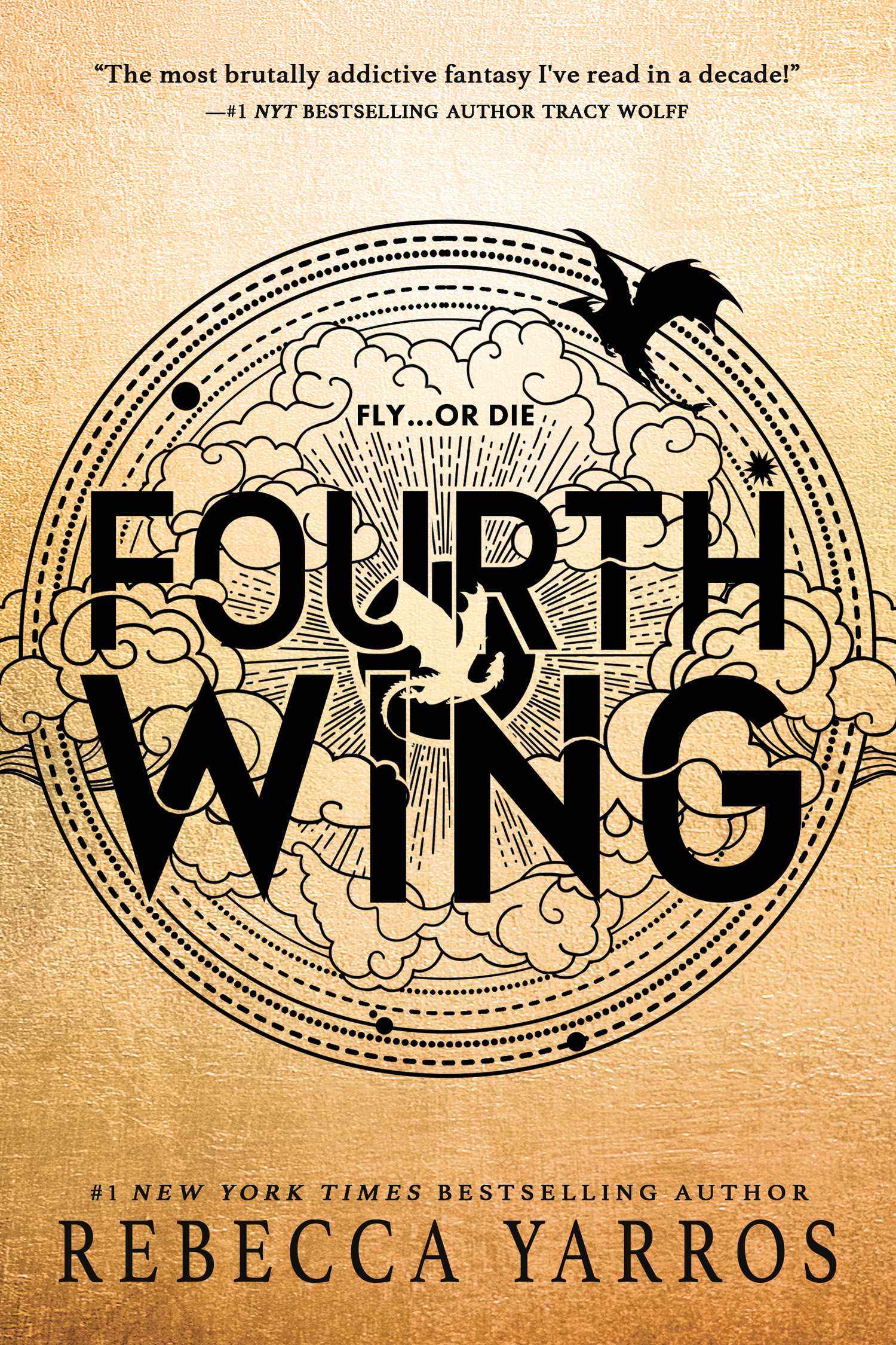 The cover of Fourth Wing By Rebecca Yarros.