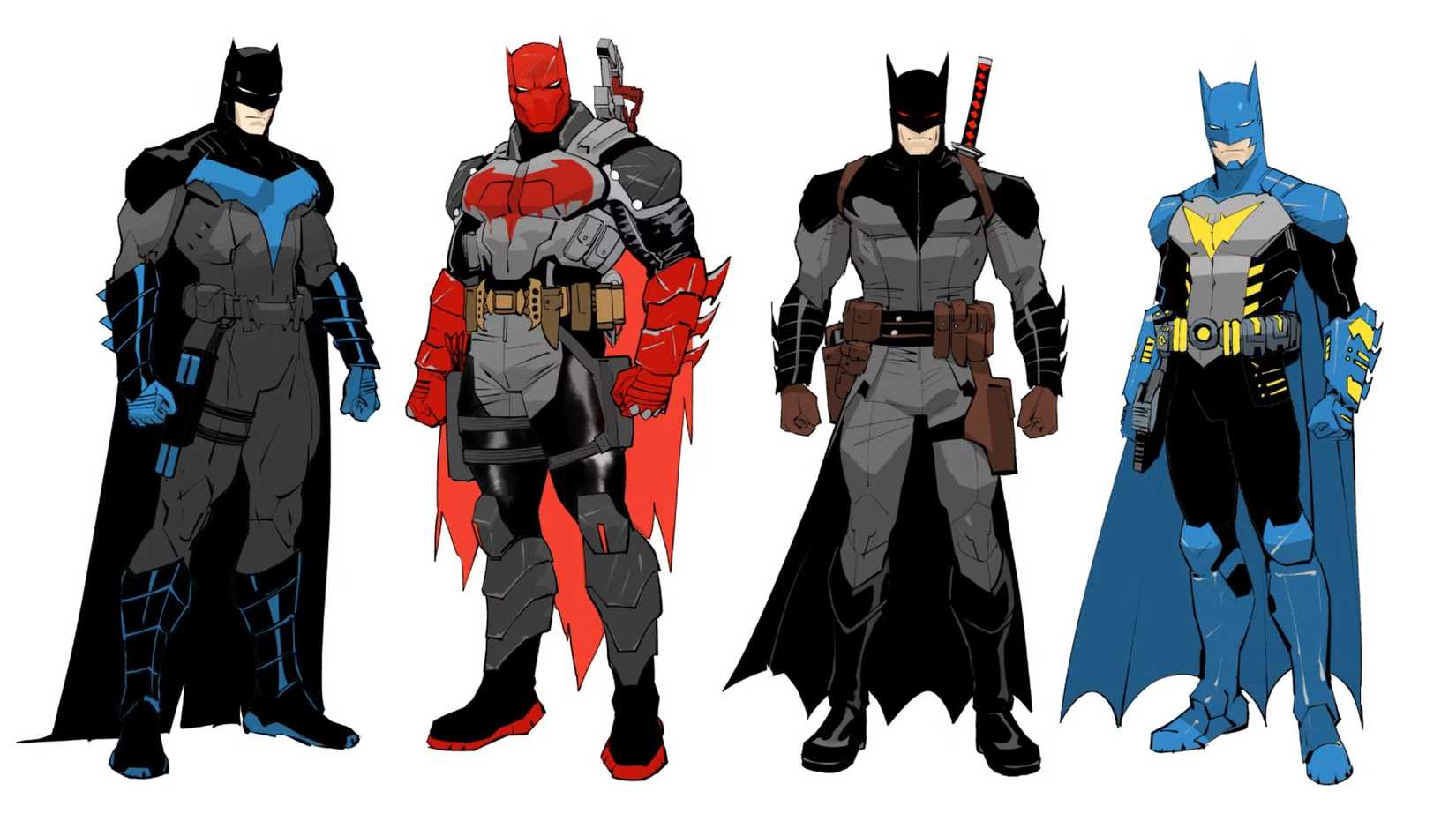 Future Robins in Batman Batsuits Comic Art by Dan Mora
