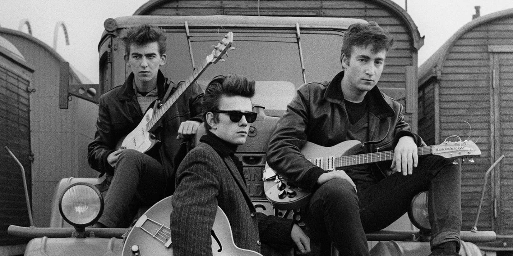 George Harrison, Stuart Sutcliffe, and John Lennon