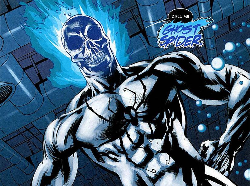 Ghost Spider, an alternate Peter Parker with the Spirit of Vengeance's powers