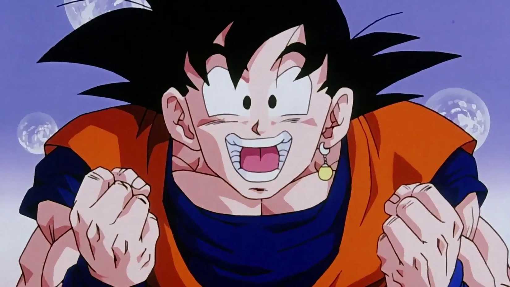 Goku happy from Dragon Ball Z