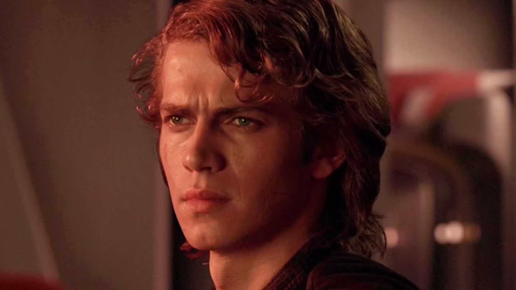 Hayden Christensen Anakin Skywalker looking serious in Revenge of the Sith