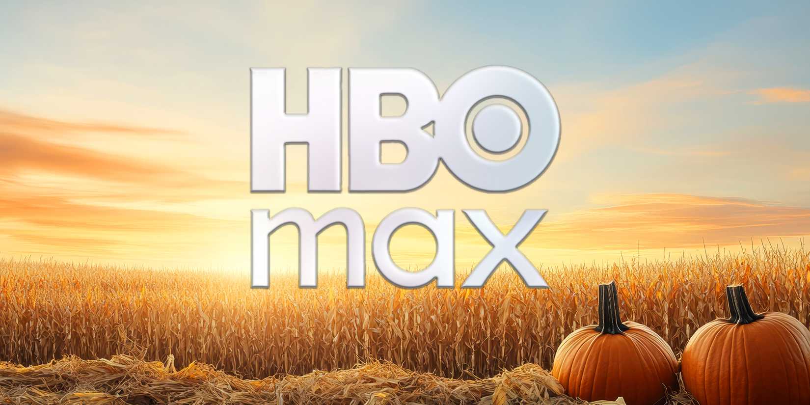 HBO Max logo pumpkin field