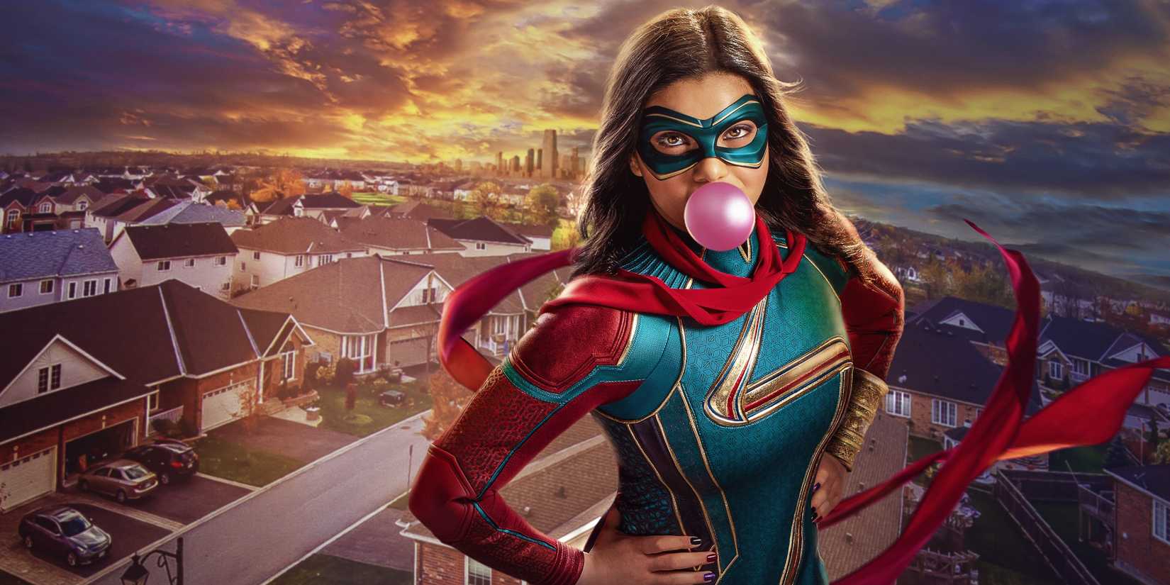 Iman Vellani's Kamala Khan chews gum in Ms Marvel poster