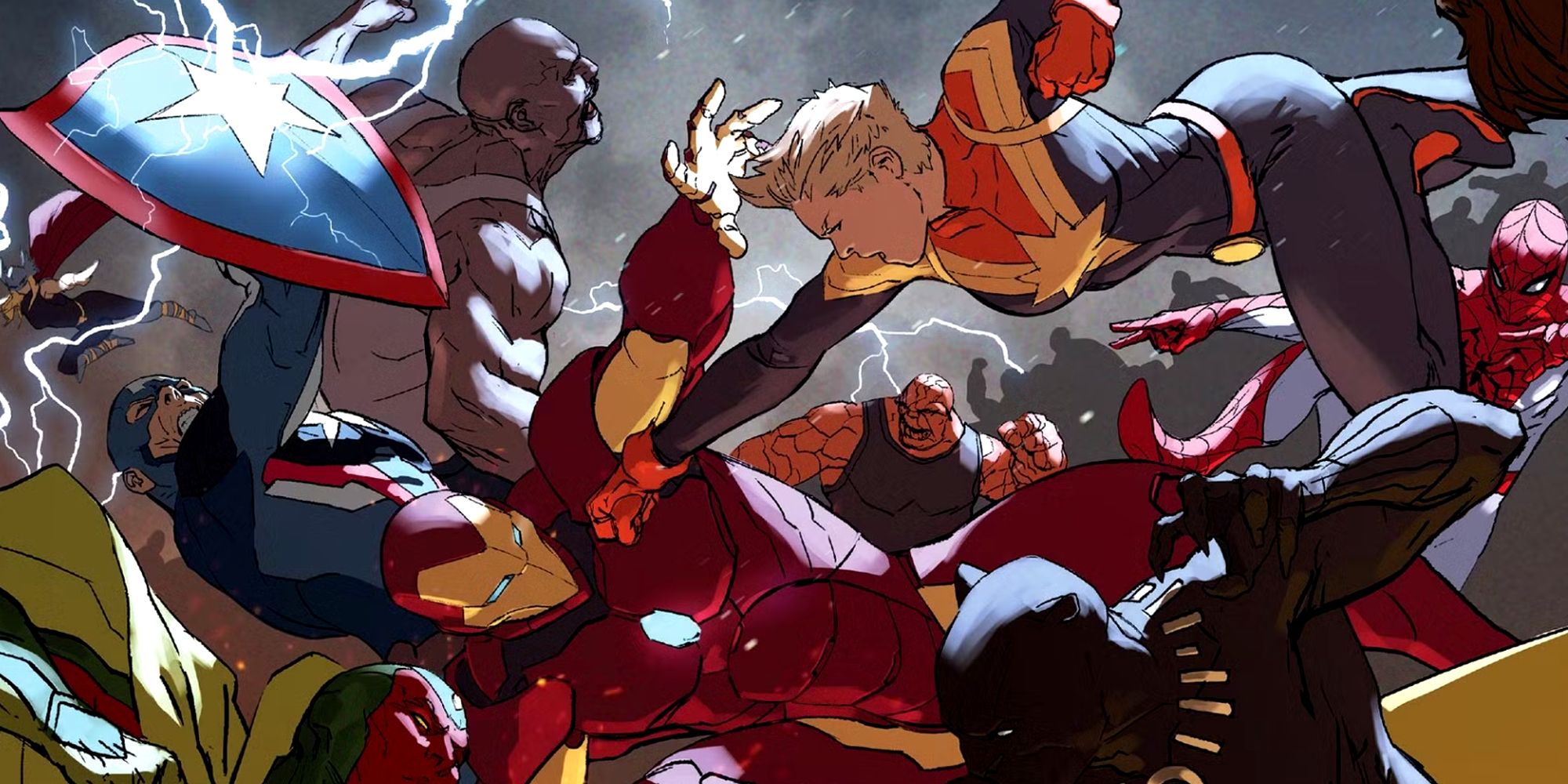 Scontro tra Iron Man e Captain Marvel in Civil War II
