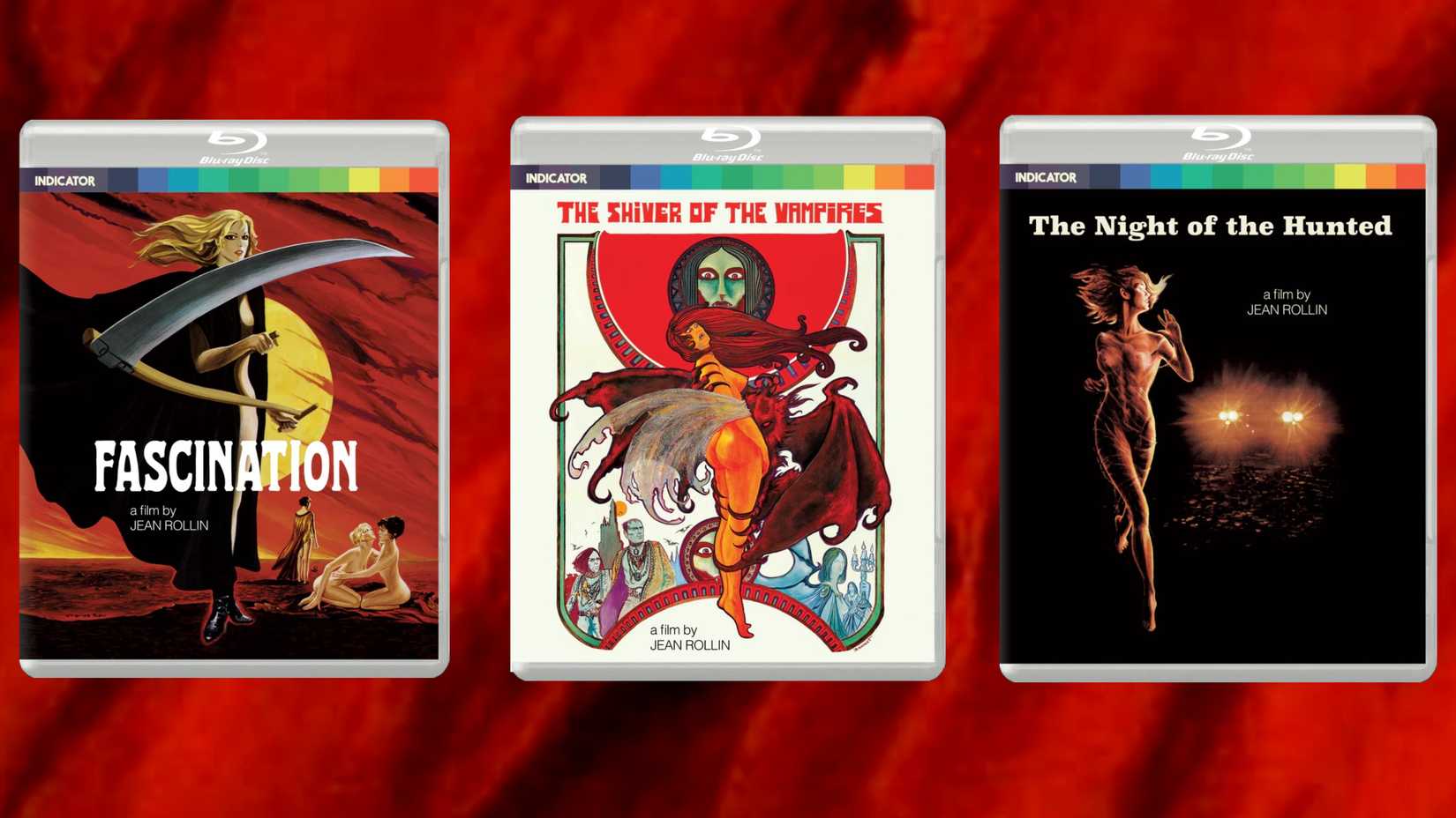 Edições de Jean Rollin Films: Fascination, Shiver of the Vampires, The Night Of The Hunted.