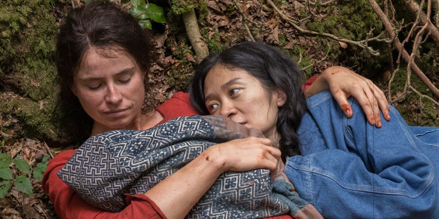 Chloé Zhao dirigindo Jessie Buckley no set de Hamnet.