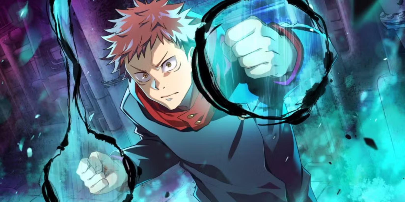 Jujutsu Kaisen anime featured image - Itadori Yuji using his cursed energy and punching