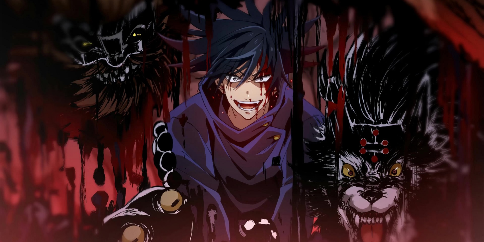 Jujutsu Kaisen anime featured image - Megumi Fushiguro using his Domain Expansion  Chimera Shadow Garden