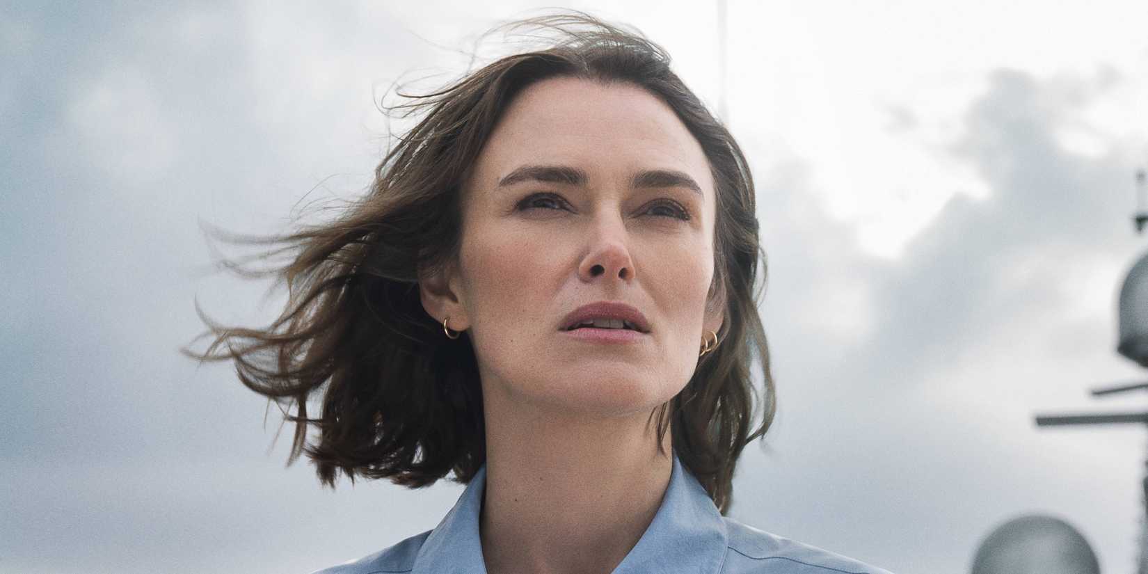 Keira Knightley as Laura on a boat in The Woman in Cabin 10