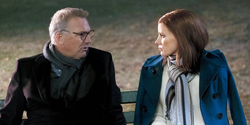 Kevin Costner and Jessica Chastain as Larry and Molly Bloom in Molly's Game