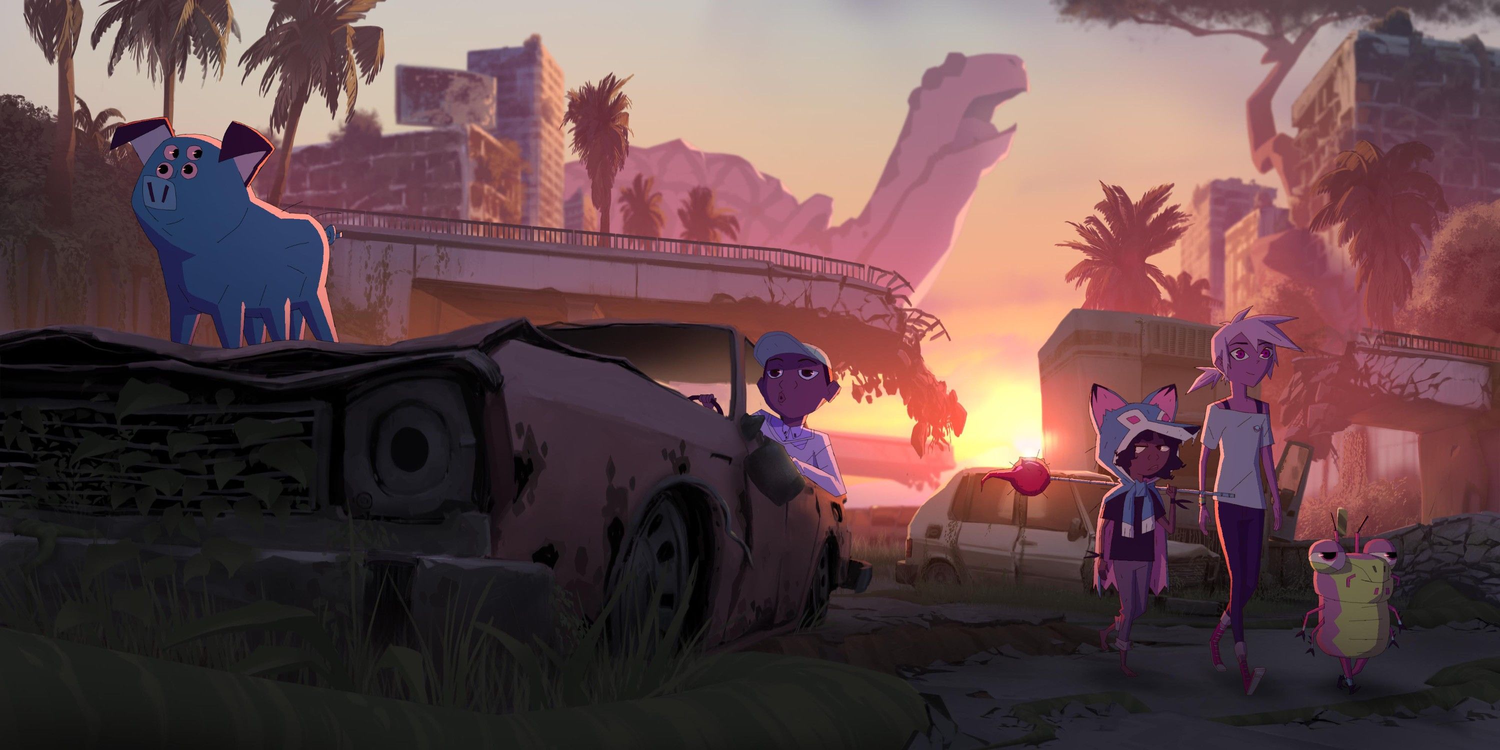 Kipo e a turma em Kipo and the Age of Wonderbeasts.