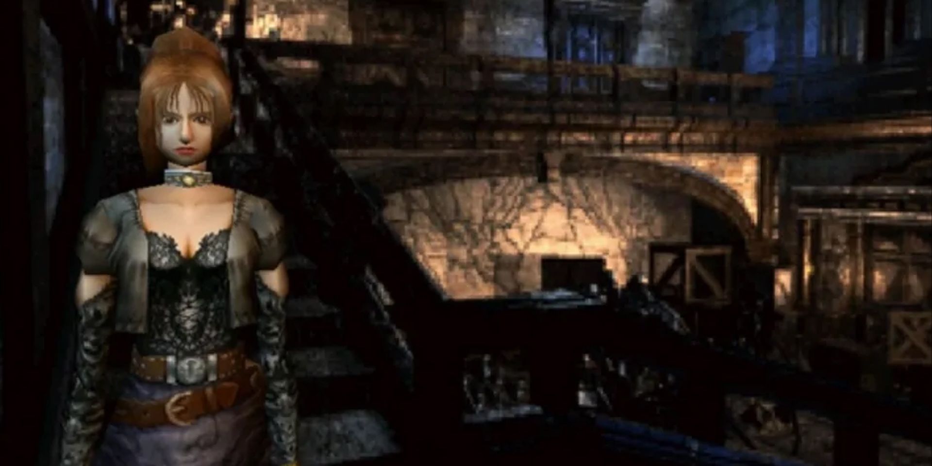 Schermata di Koudelka che mostra la protagonista in un monastero