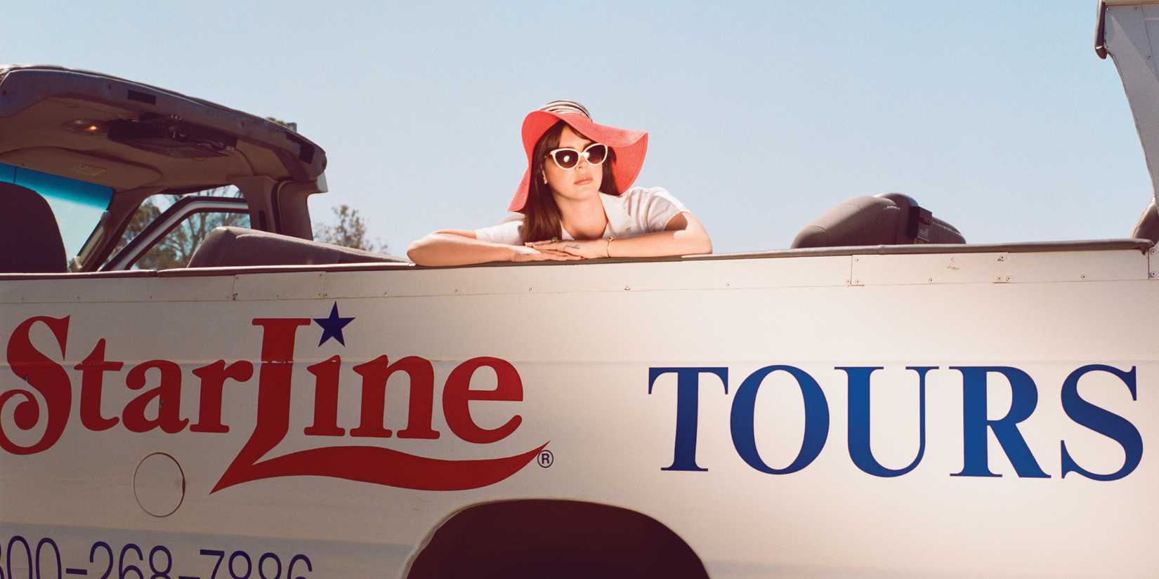 Lana Del Rey on the cover of her Honeymoon album.