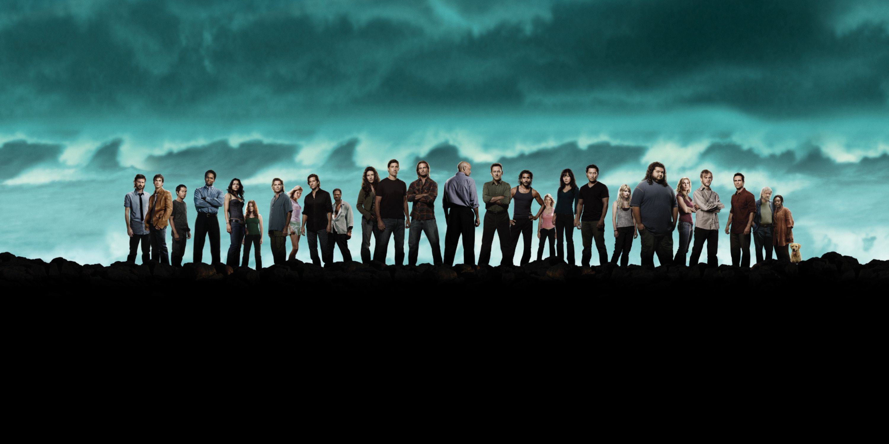 Elenco completo de Lost em uma imagem promocional da sexta temporada.