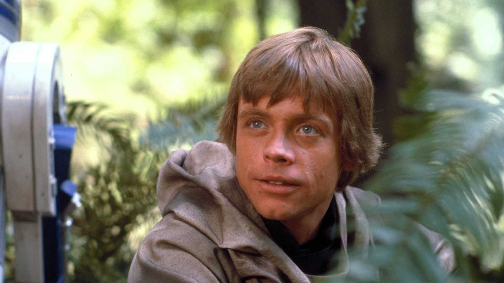 Mark Hamill as Luke Skywalker in Return of the Jedi looking upward