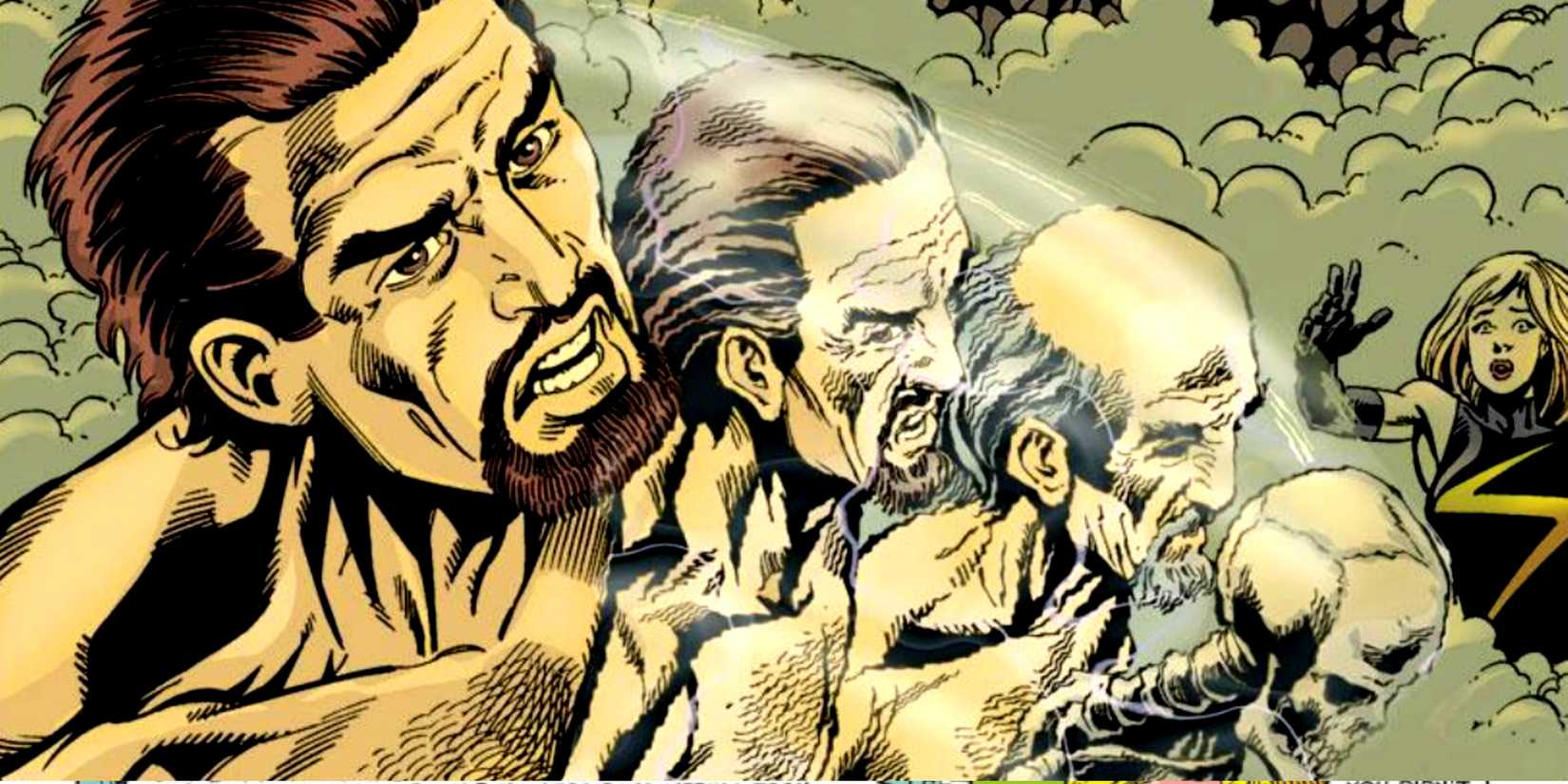 Marcus Immortus ages rapidly as Ms Marvel watches