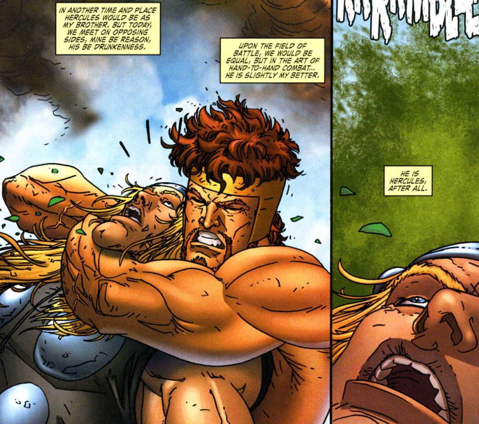 marvel's hercules fighting thor