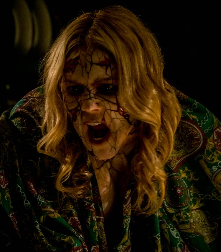Mary McCormack looking demonic and roaring in Vicious