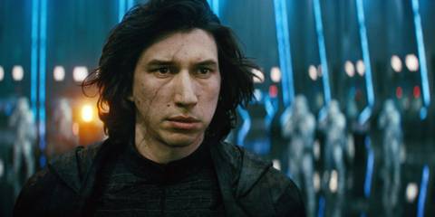 Adam Driver as Kylo Ren/Ben Solo in a First Order hangar in The Rise of Skywalker