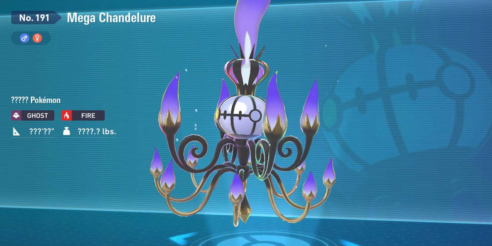Mega Chandelure's Pokedex entry in Pokemon Legends Z-A.