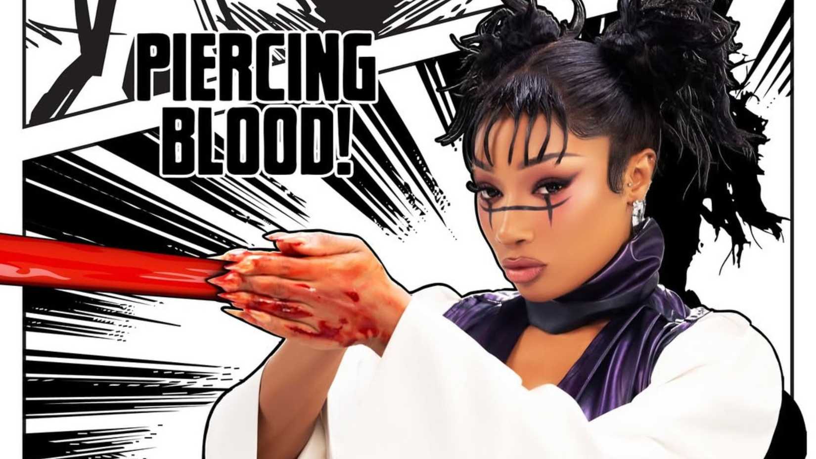 Megan Thee Stallion sử dụng Piercing Blood trong một trong những bức ảnh cosplay Choso của cô ấy
