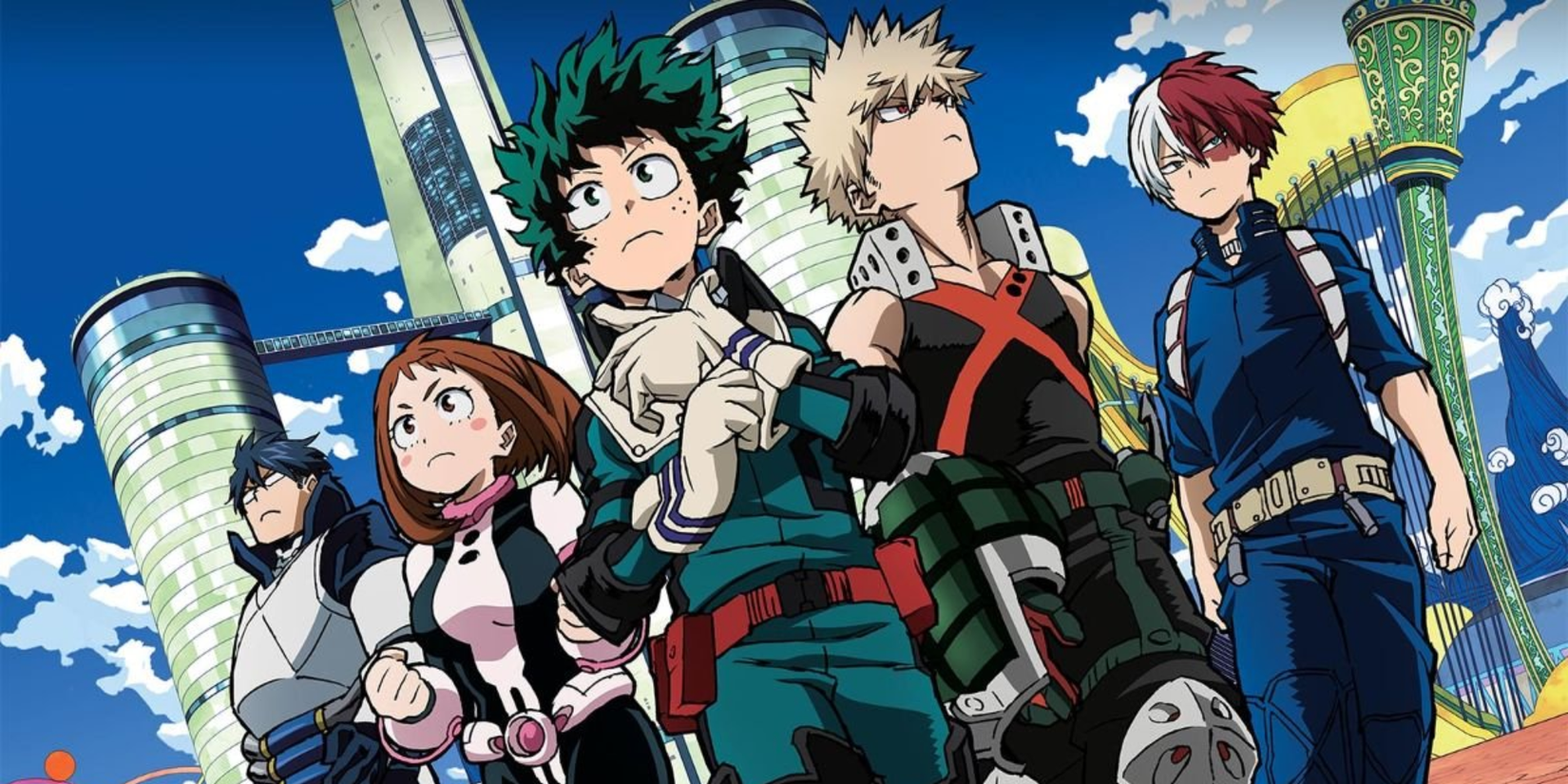 My Hero Academia anime featured image - Cast of My Hero Academia walking Class 1-A 