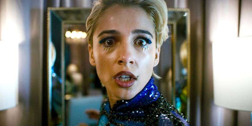 Naomi Scott looking scared in Smile 2
