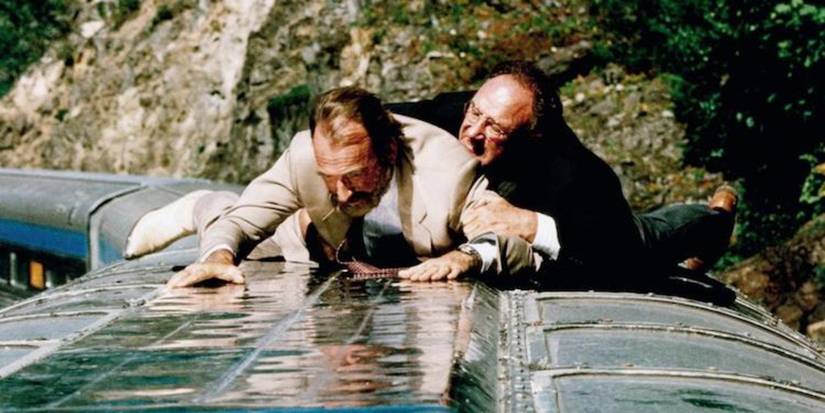 Gene Hackman luta com Ted Levine no topo de um trem em Margem de Manobra