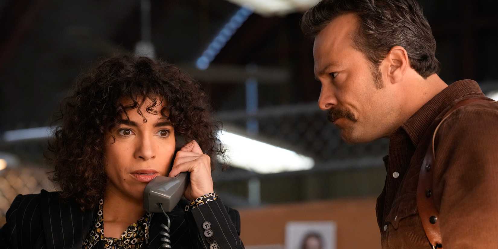 Diany Rodriguez as Vera Strickland and Kyle Schmid as Mike Franks in NCIS: Origins