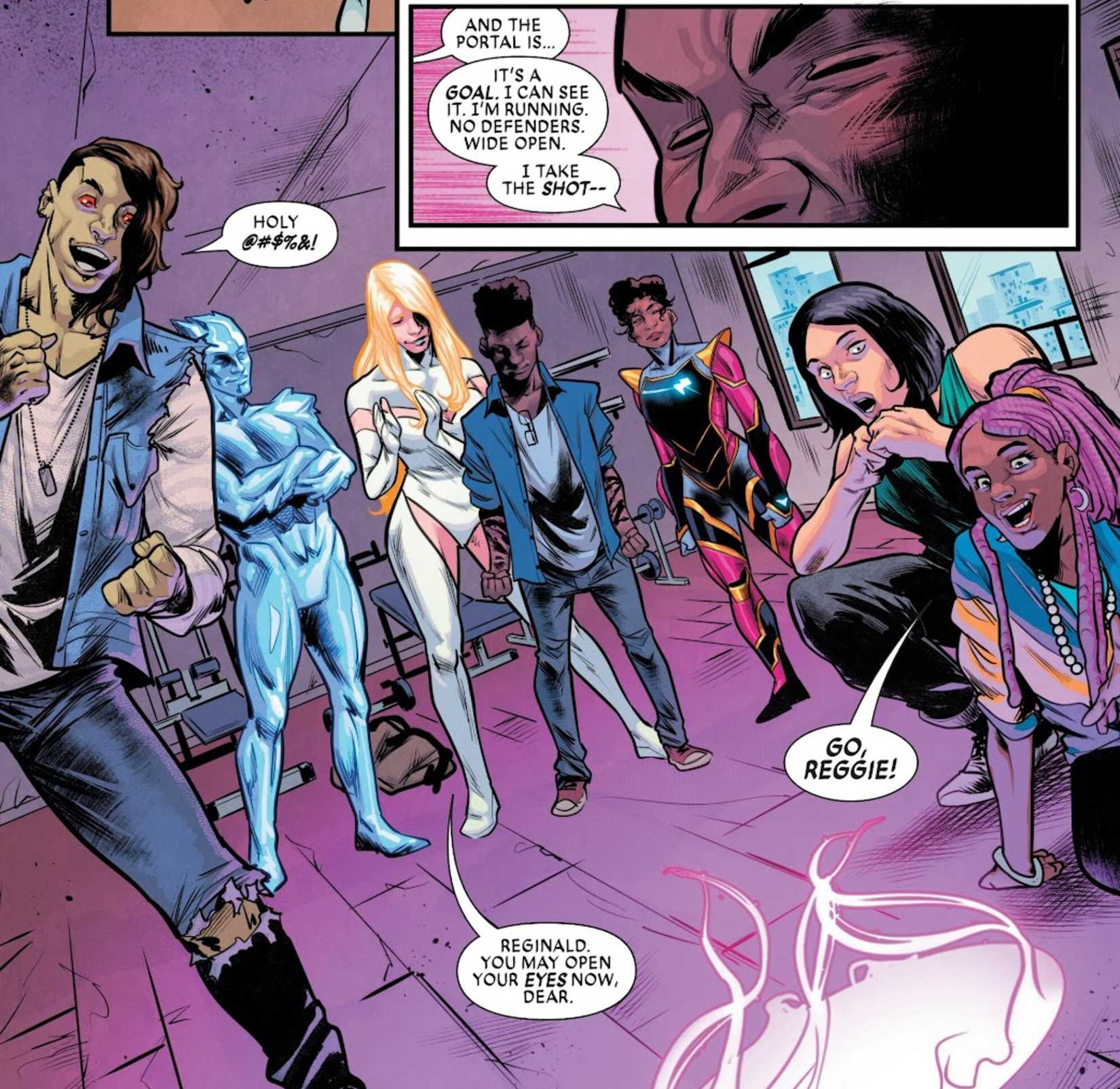 Novo herói Rift pratica seus poderes com Emma Frost dos X-Men