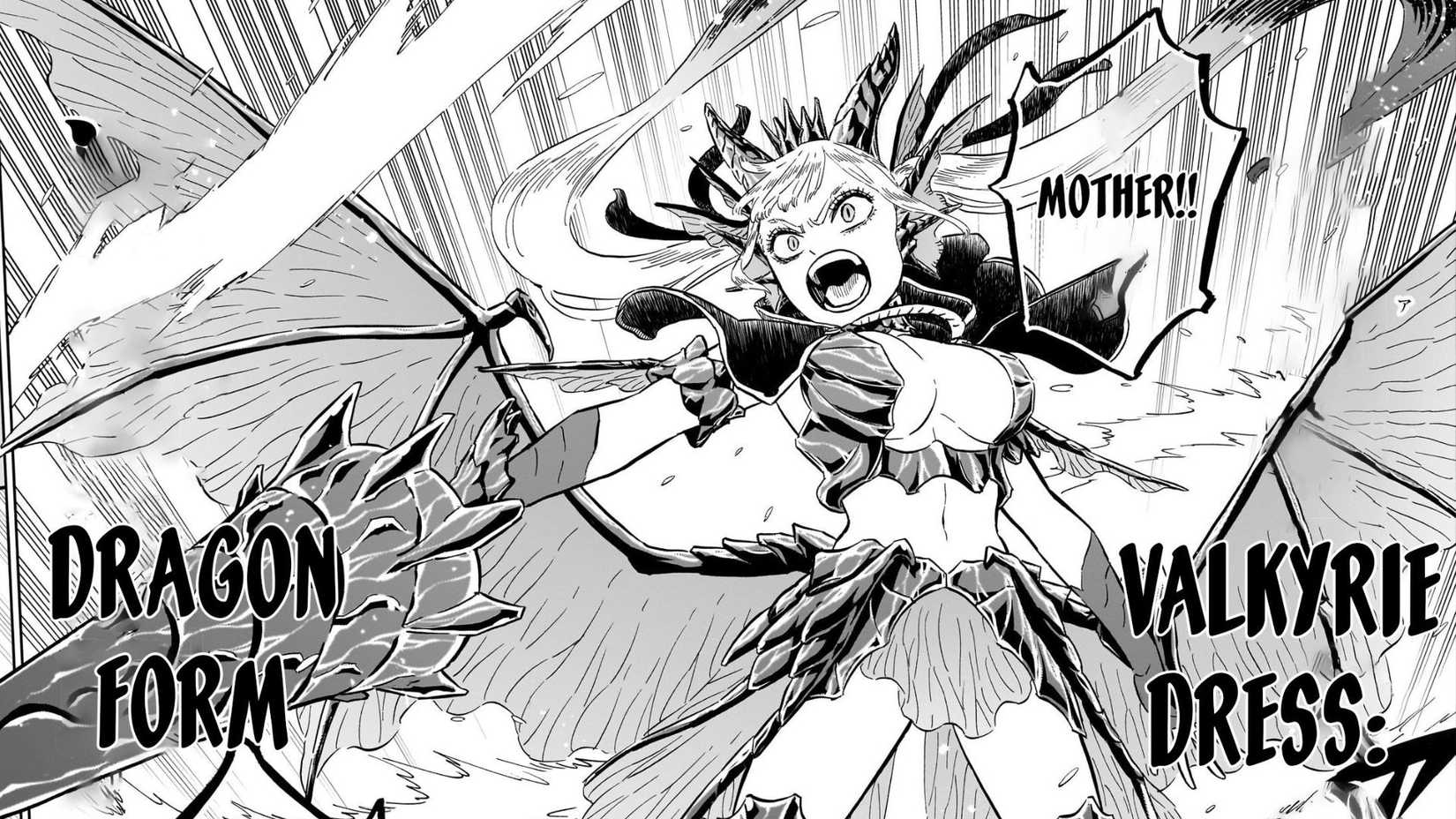 Noelle Silva in her Valkyrie Dress: Dragon Form in the Black Clover manga