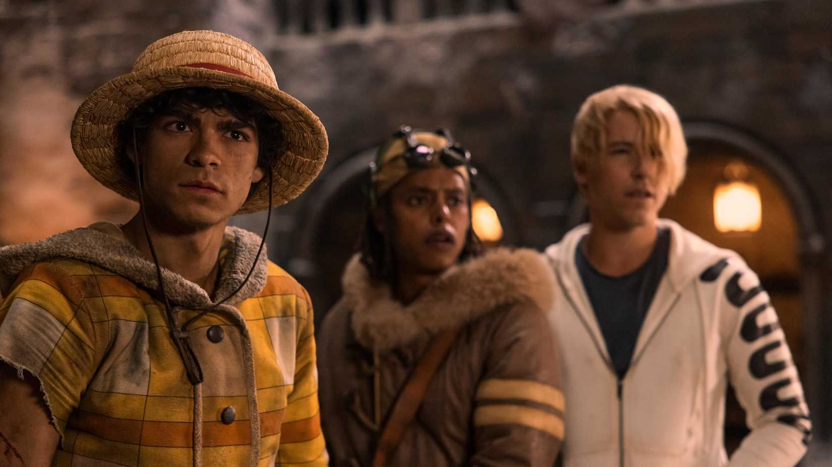 Luffy, Sanji e Usopp em One Piece live-action