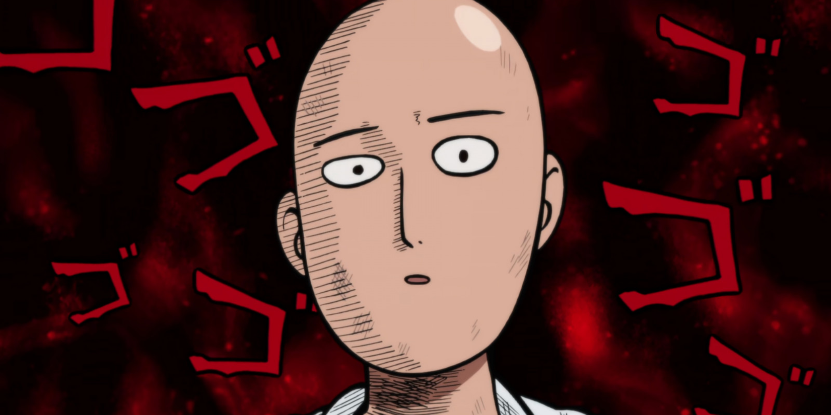 One-Punch Man anime featured image - Saitama looking scared and worried