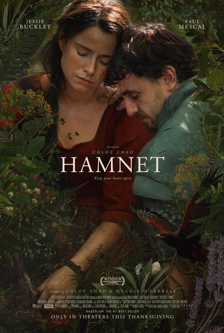 Paul Mescal and Jessie Buckley poster for Hamnet