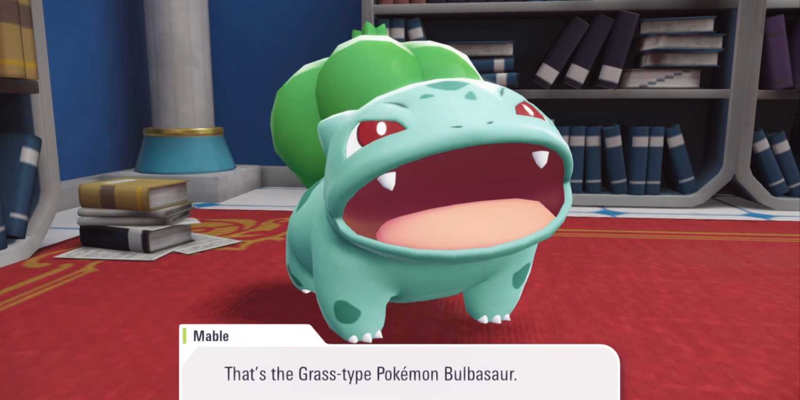 Bulbasaur roars in the A Call From Mable quest in Pokemon Legends Z-A.